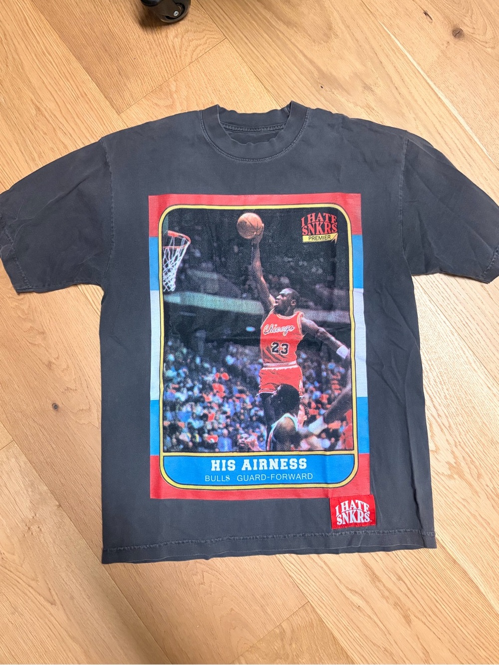 I HATE SNKRS Black "His Airness" Chicago Basketball Graphic Tee